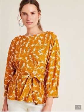 Anthropologie NWT Dolman Sleeves Tie Waist Top- SP